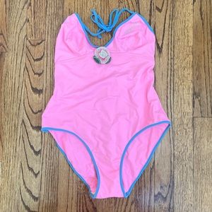 Rosa Ferrer Pink Halter Onepiece Bathingsuit